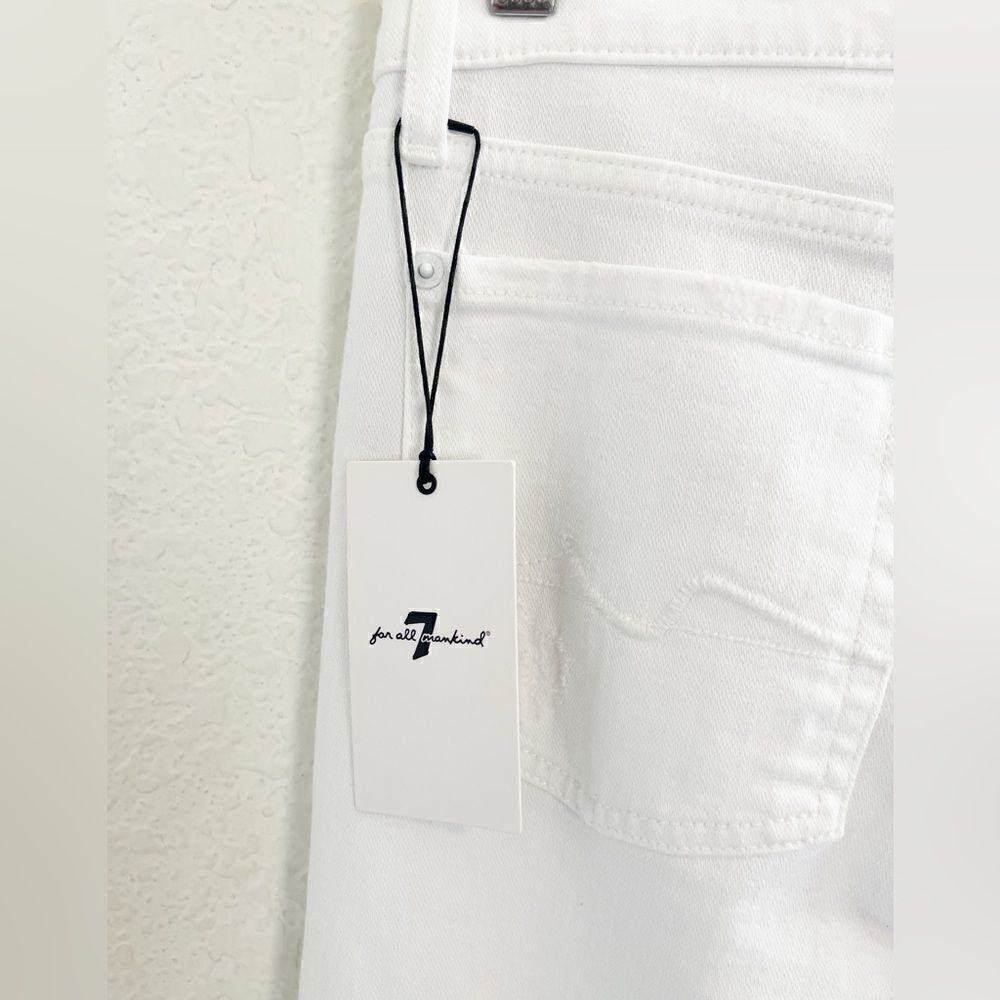 7 For All Mankind Josefina Feminine Distressed Boyfriend Jeans White NWT 28 - Picture 12 of 12